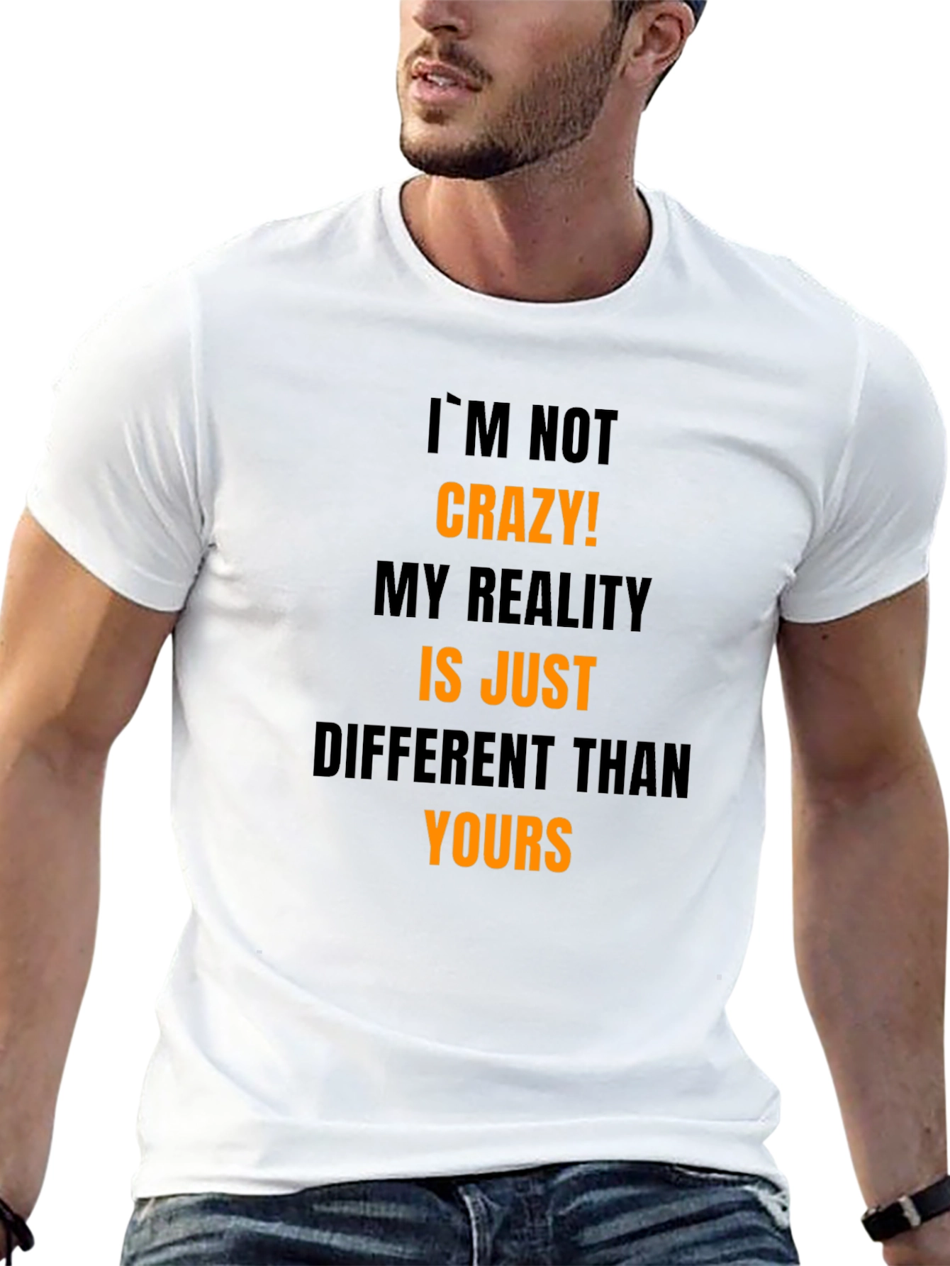 Crazy? Mens Graphic Print Black T-Shirt
