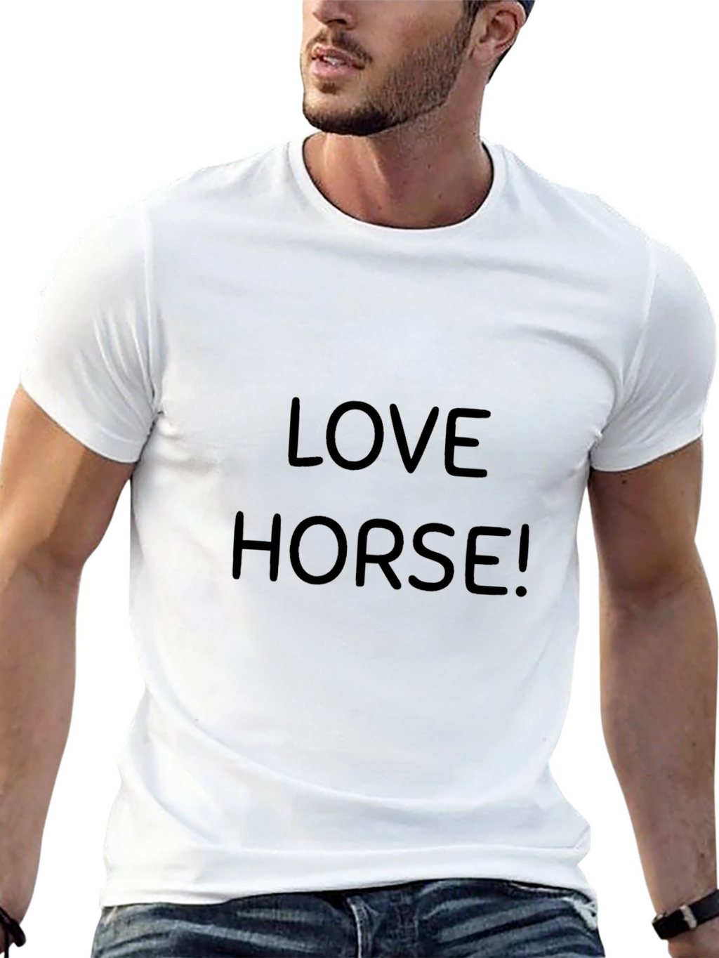 Love Horse! Black Graphic T-Shirt