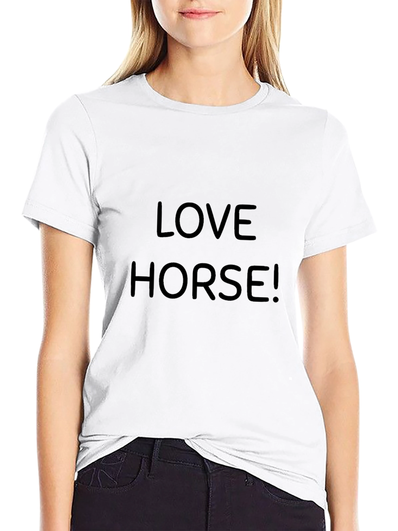 Love Horse! Black Graphic T-Shirt
