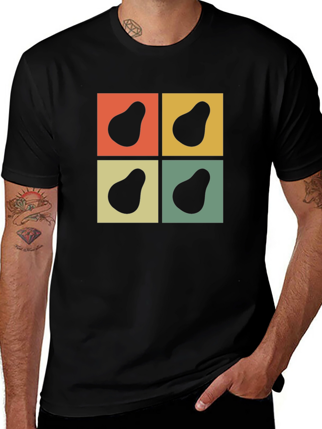 Retro Avocado Square Graphic Tee