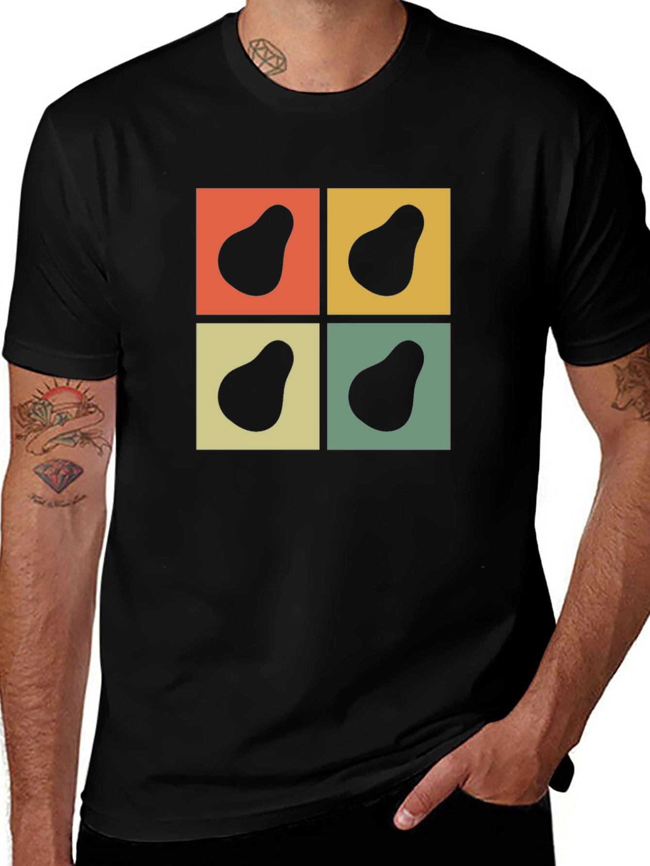 Retro Avocado Square Graphic Tee