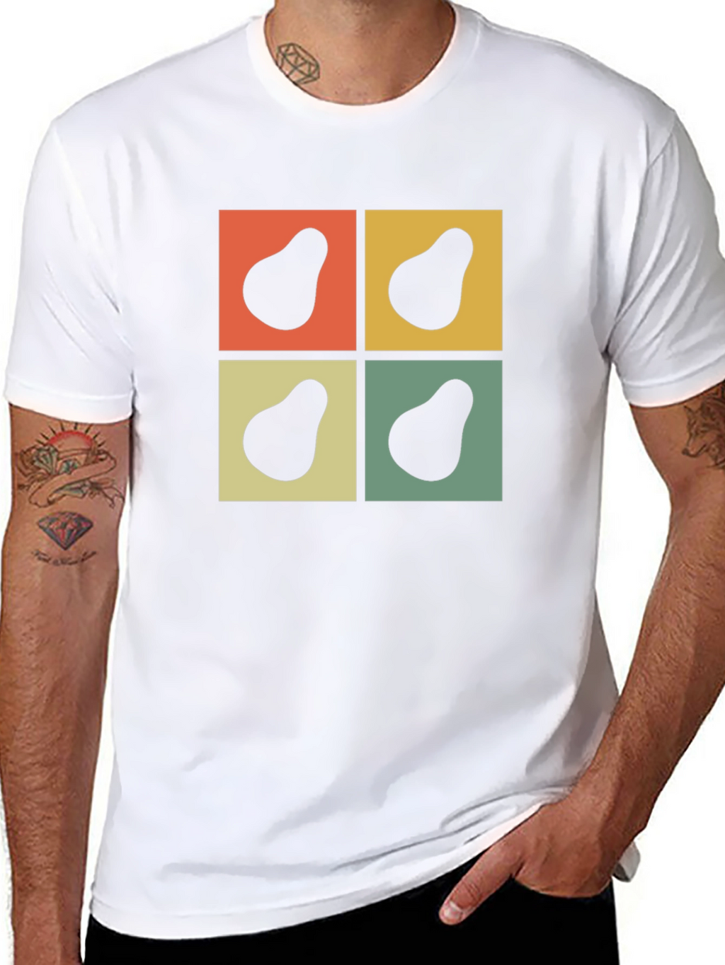 Retro Avocado Square Graphic Tee