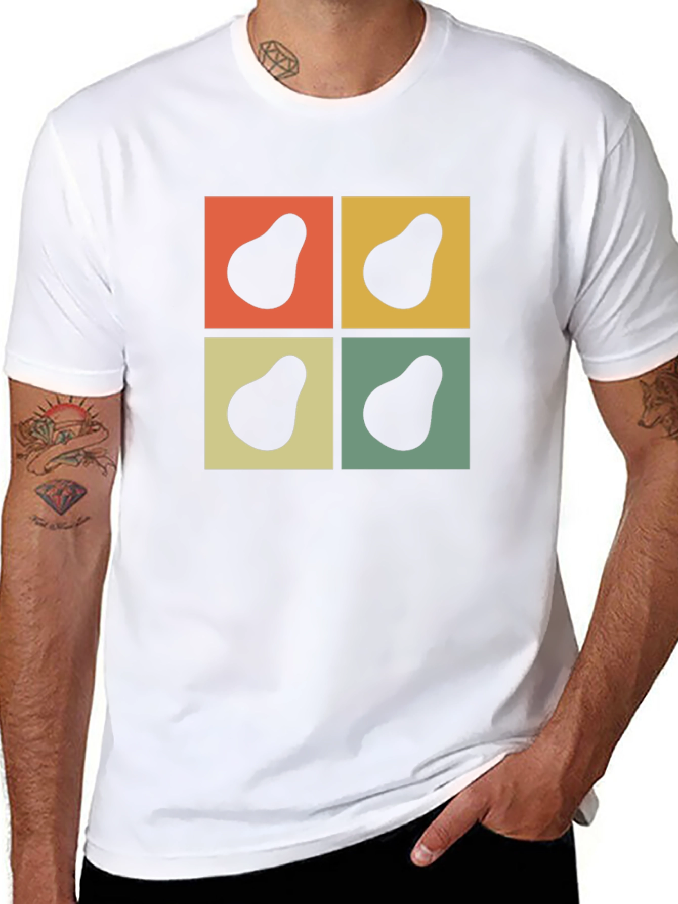 Retro Avocado Square Graphic Tee