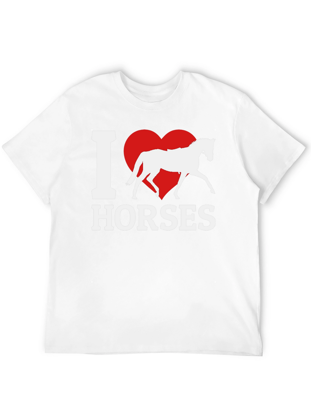 I Love Horses T-Shirt - Black Cotton Tee