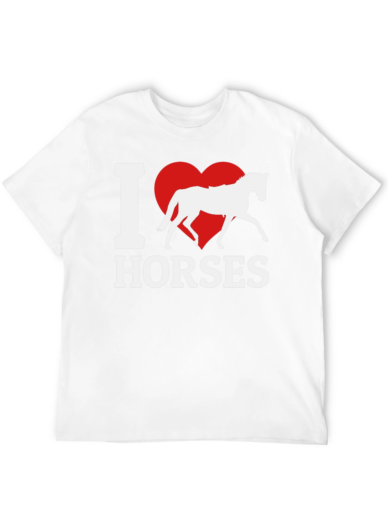 I Love Horses T-Shirt - Black Cotton Tee