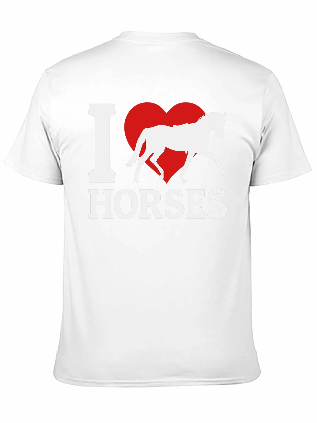 I Love Horses T-Shirt - Black Cotton Tee