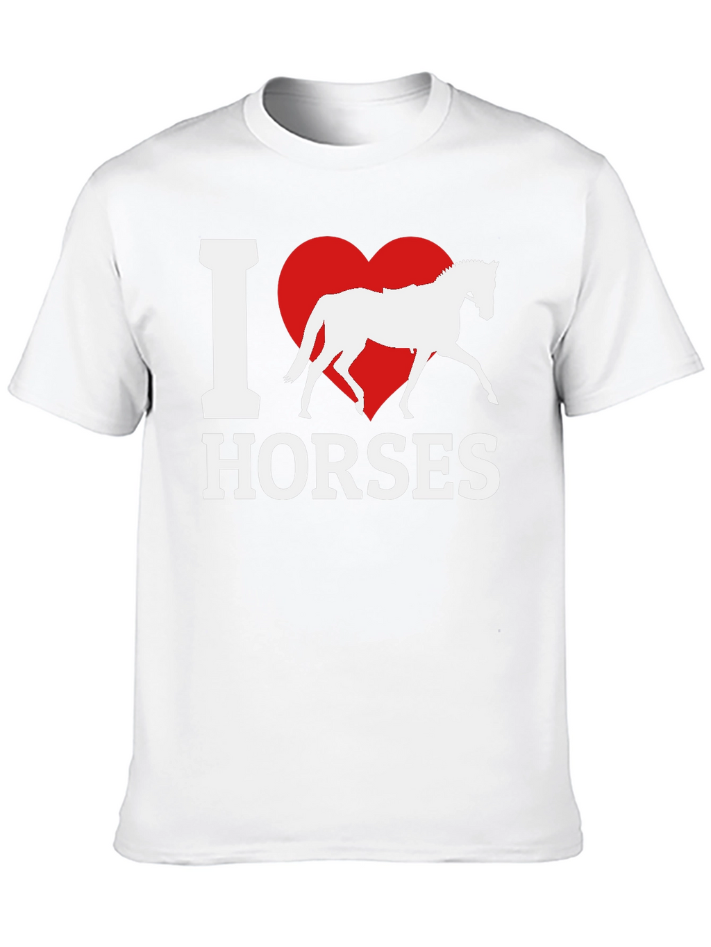I Love Horses T-Shirt - Black Cotton Tee