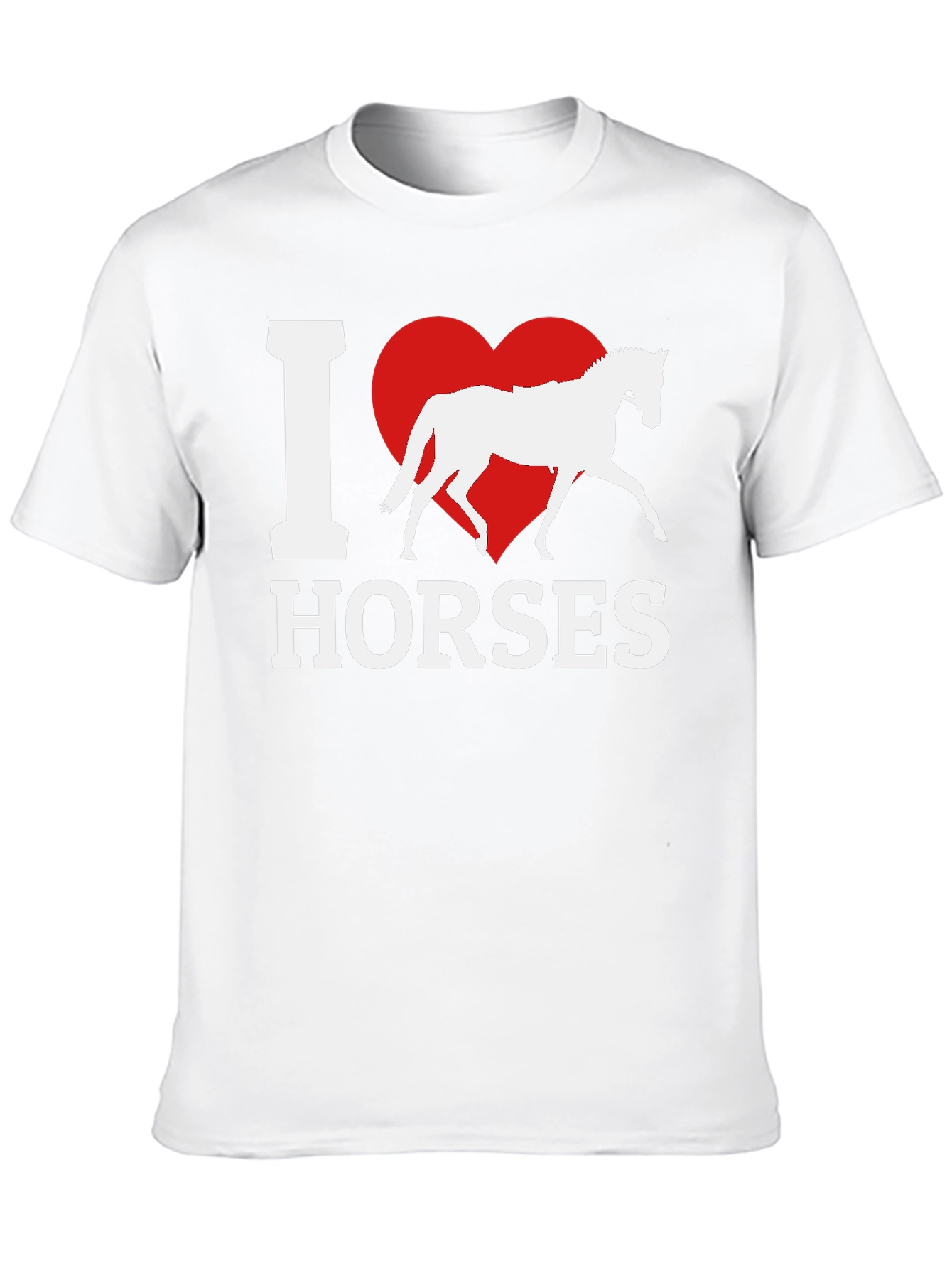 I Love Horses T-Shirt - Black Cotton Tee