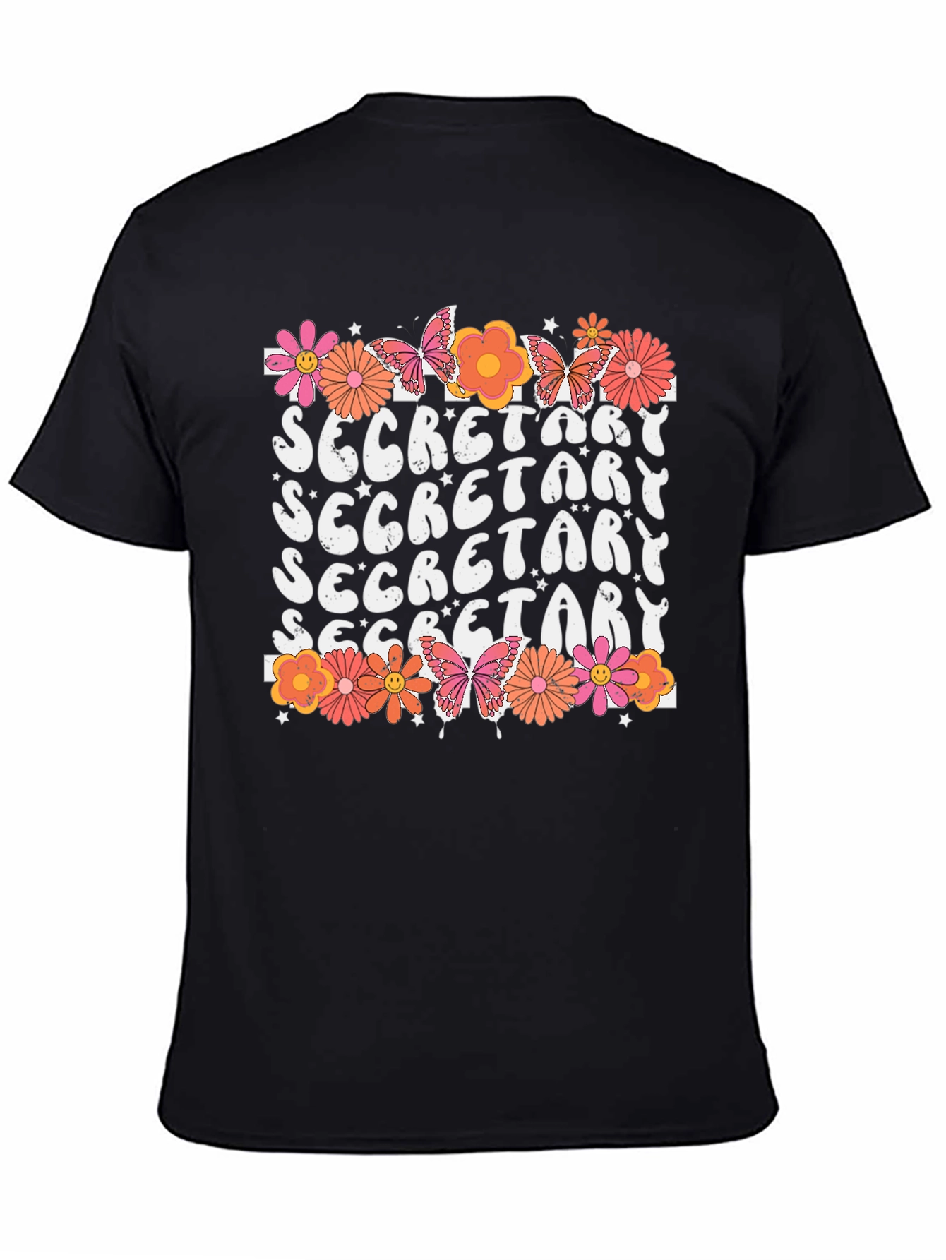 Retro Secretary Floral Tee - Gift for Admins