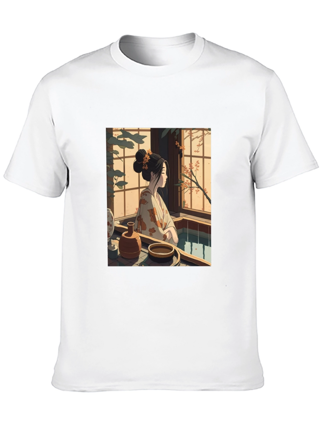Japanese Art T-Shirt - Woman by Window