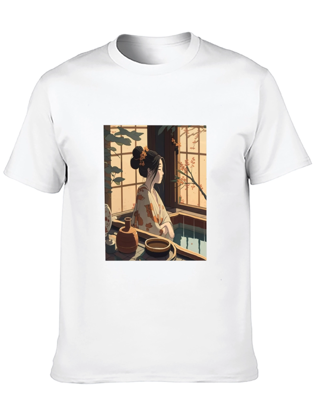 Japanese Art T-Shirt - Woman by Window