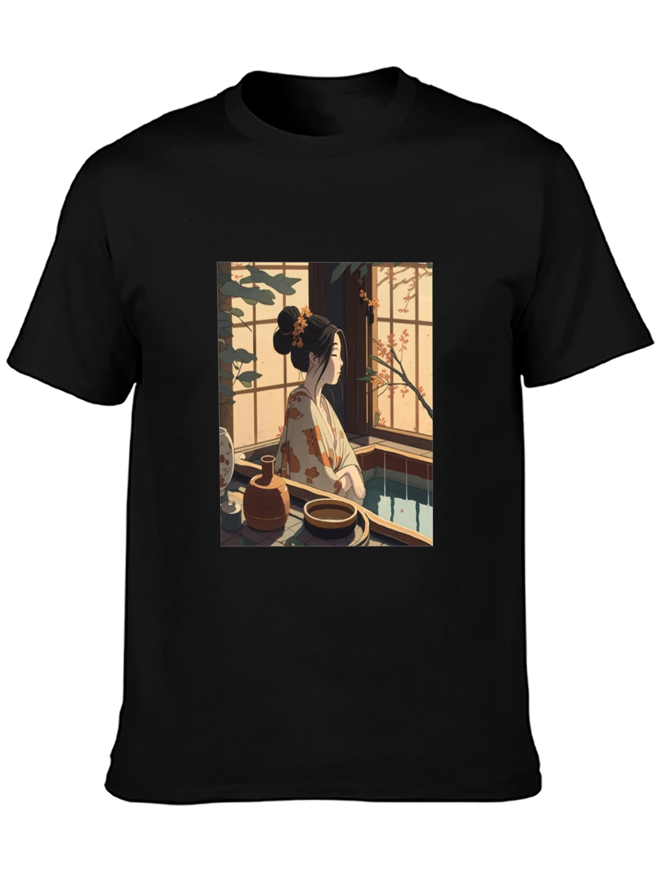 Japanese Art T-Shirt - Woman by Window