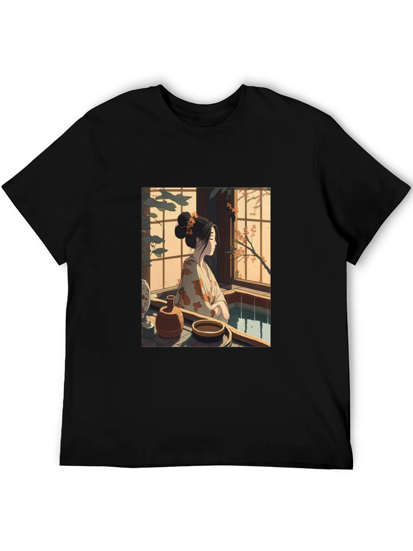 Japanese Art T-Shirt - Woman by Window