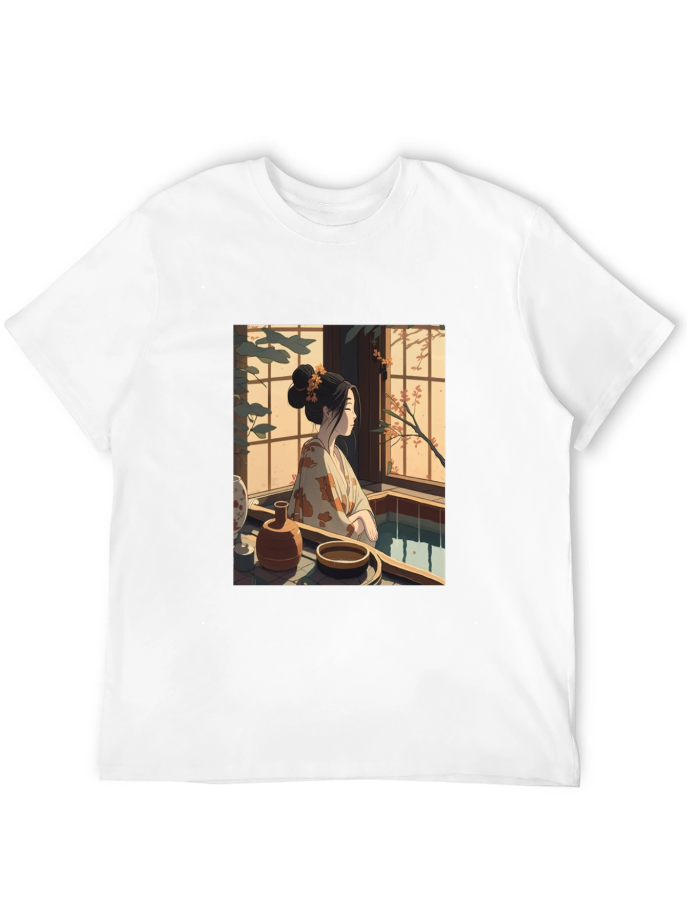 Japanese Art T-Shirt - Woman by Window