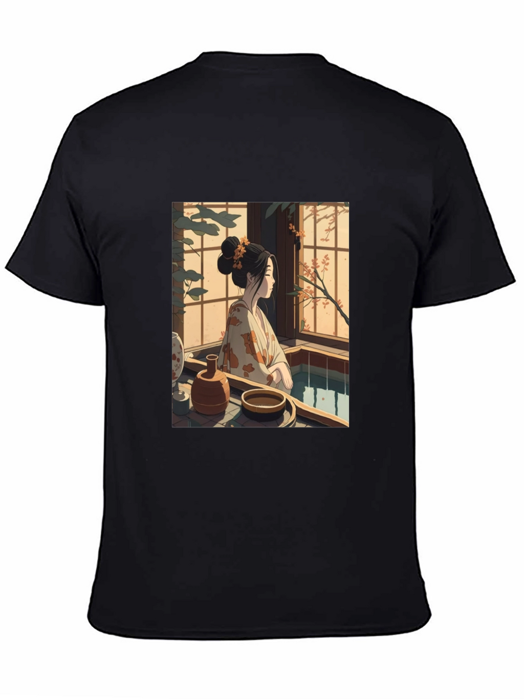 Japanese Art T-Shirt - Woman by Window