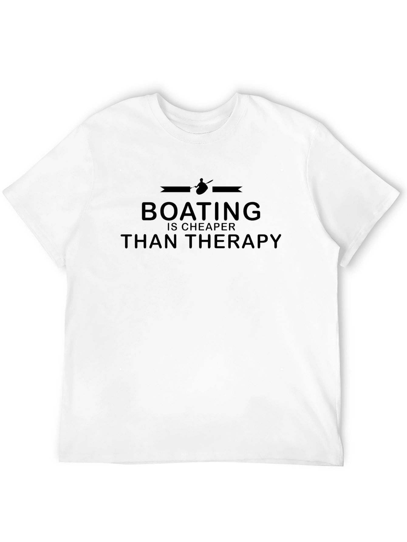 Boating is Cheaper Than Therapy Black T-Shirt