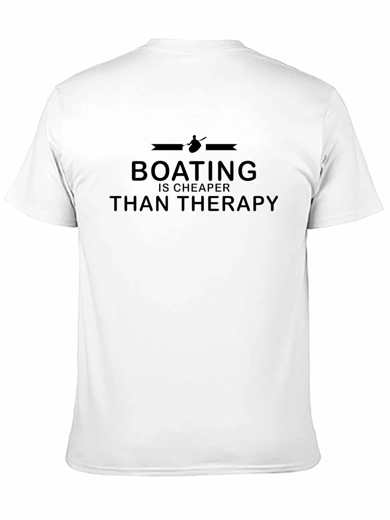 Boating is Cheaper Than Therapy Black T-Shirt