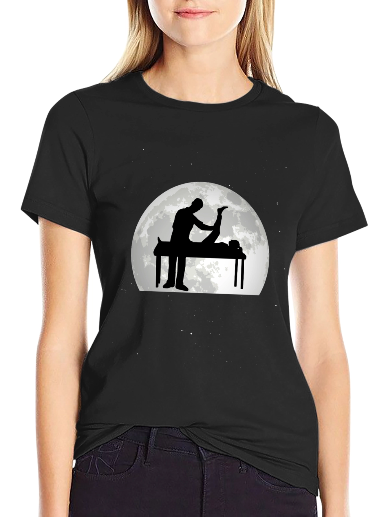 Massage Therapy Graphic Tee - Black Cotton T-Shirt