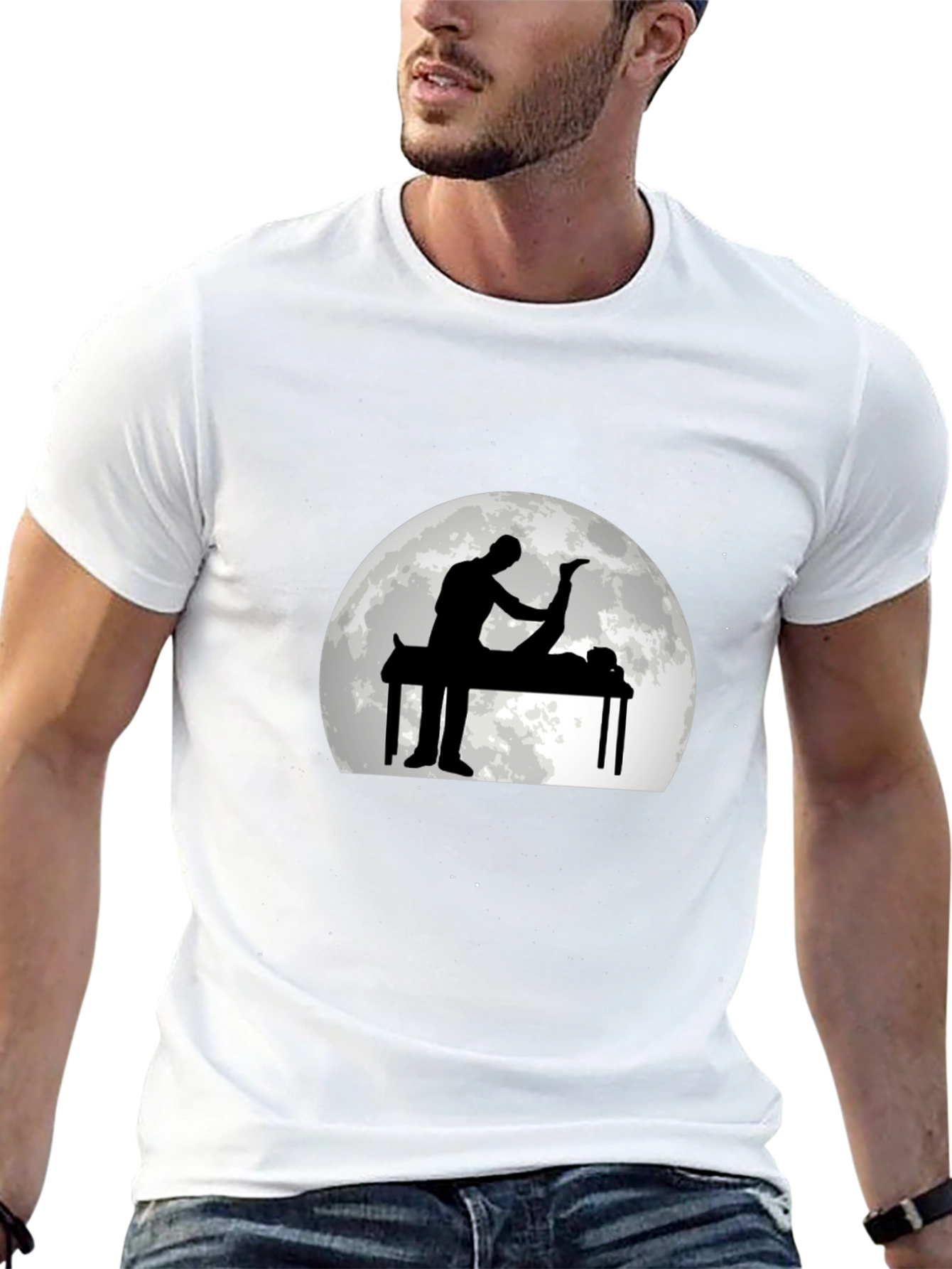 Massage Therapy Graphic Tee - Black Cotton T-Shirt