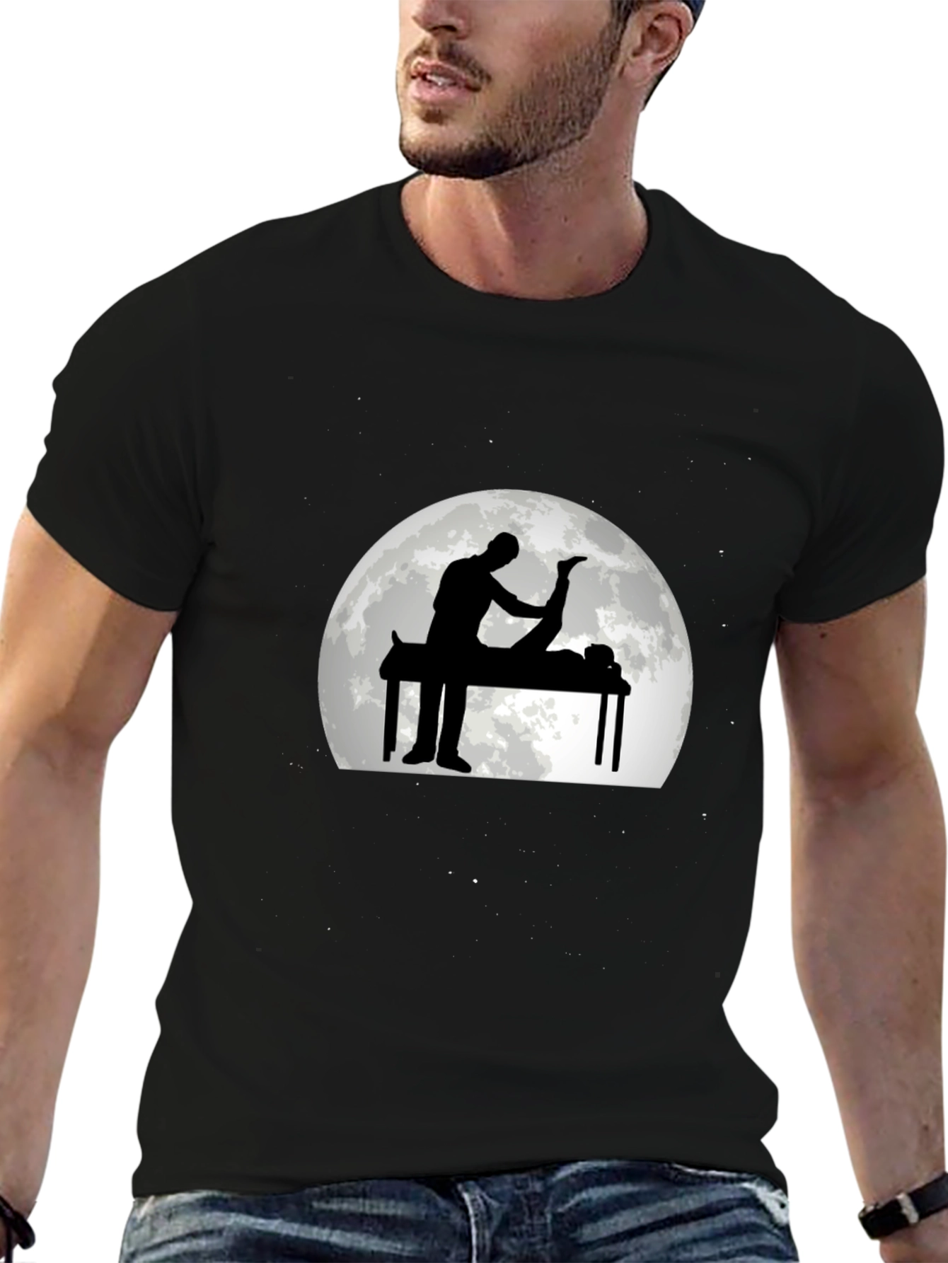 Massage Therapy Graphic Tee - Black Cotton T-Shirt