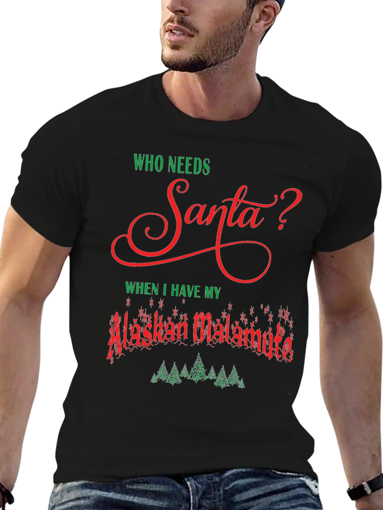 Alaskan Malamute Christmas T-Shirt - Who Needs Santa?