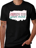 Open Mind Graphic Tee - Black Casual T-Shirt