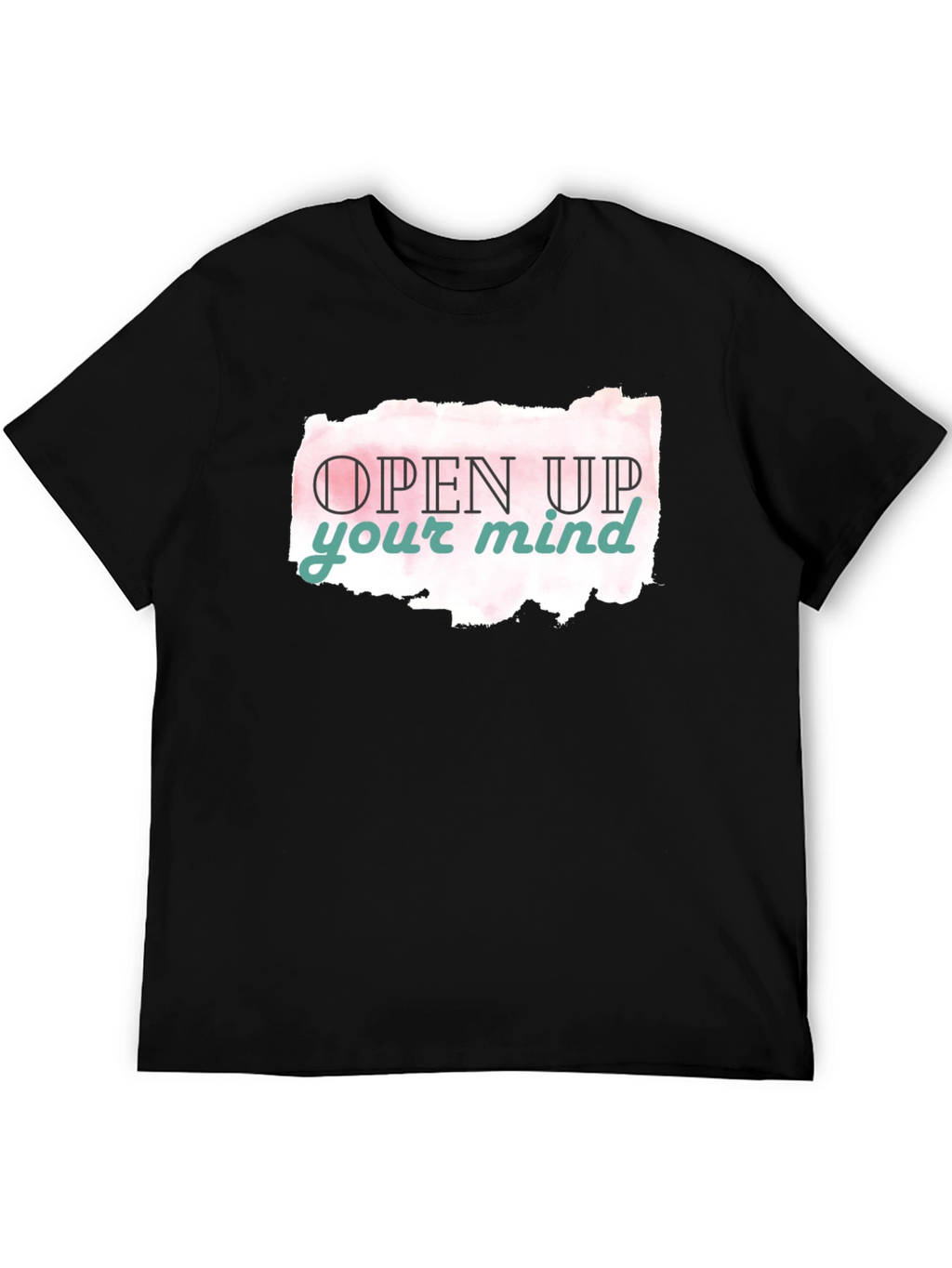 Open Mind Graphic Tee - Black Casual T-Shirt