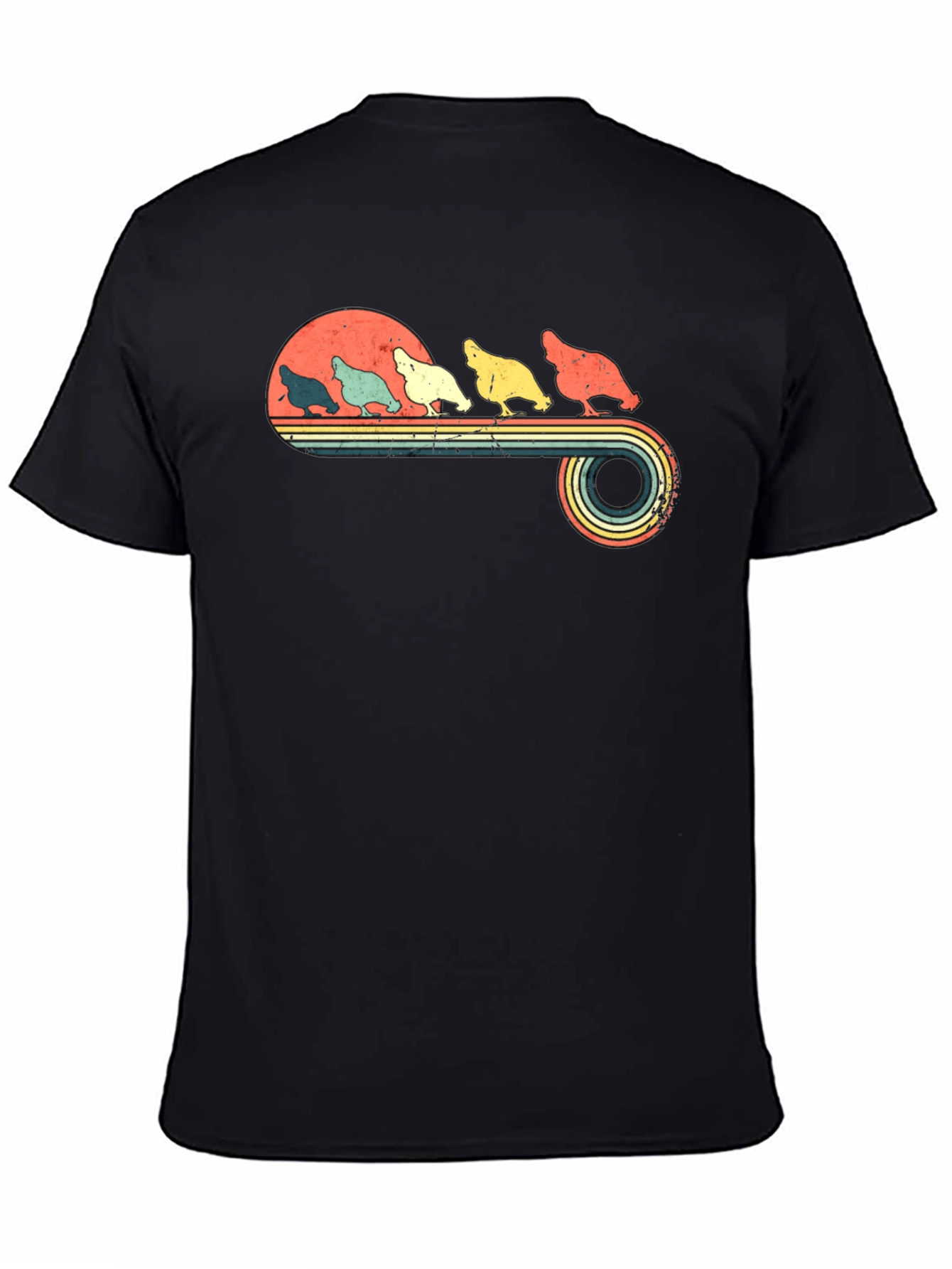 Retro Chicken Graphic Tee - Vintage Style Poultry Shirt
