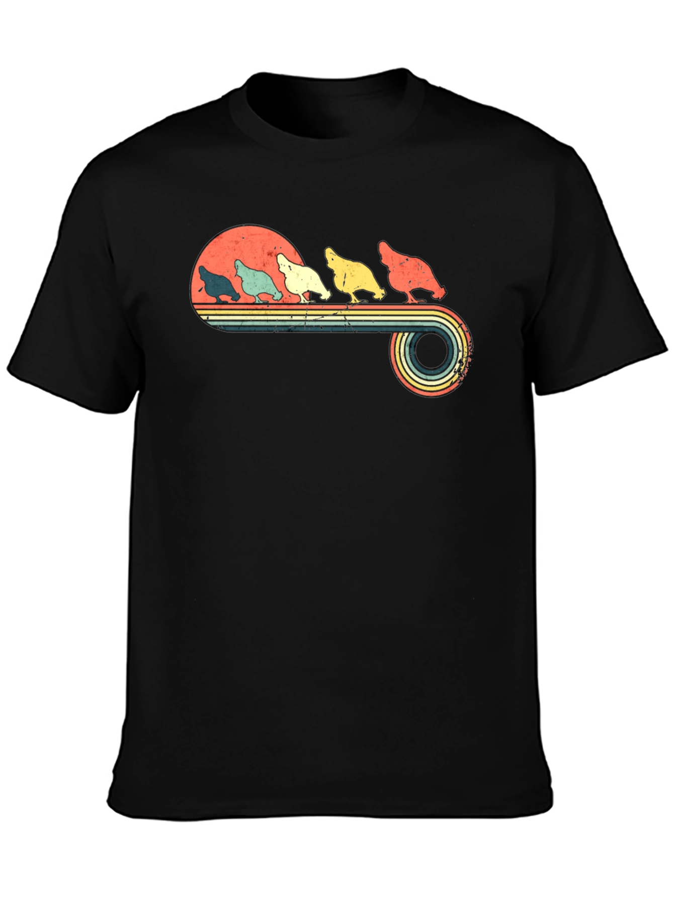 Retro Chicken Graphic Tee - Vintage Style Poultry Shirt
