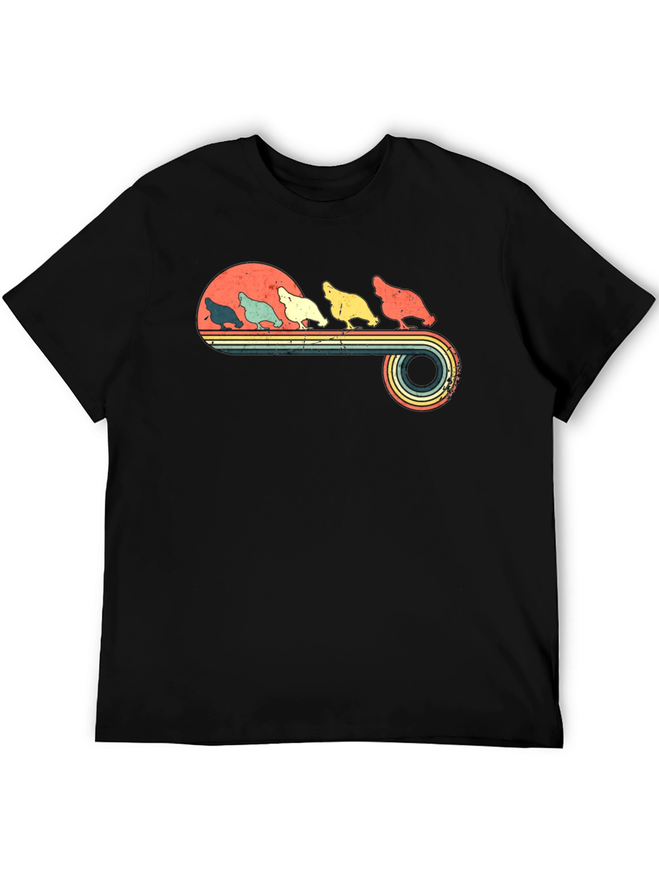 Retro Chicken Graphic Tee - Vintage Style Poultry Shirt