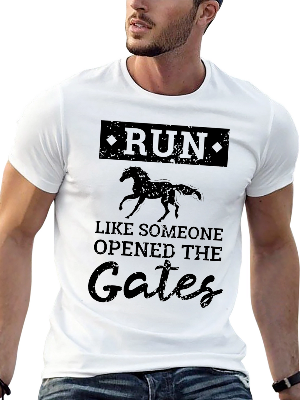 Run Like Someone Opened The Gates Horse T-Shirt