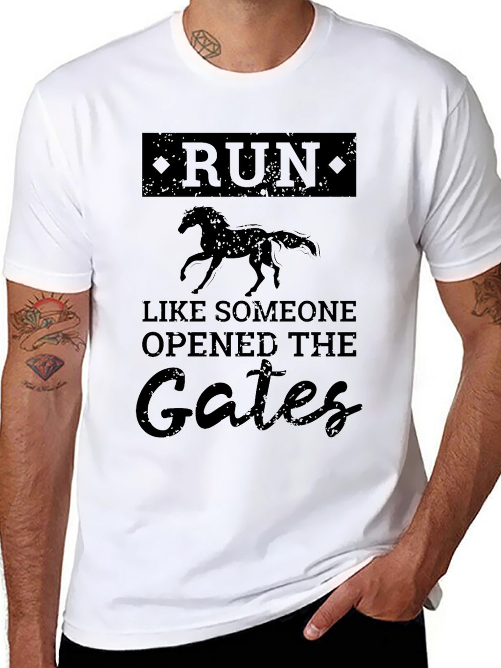 Run Like Someone Opened The Gates Horse T-Shirt