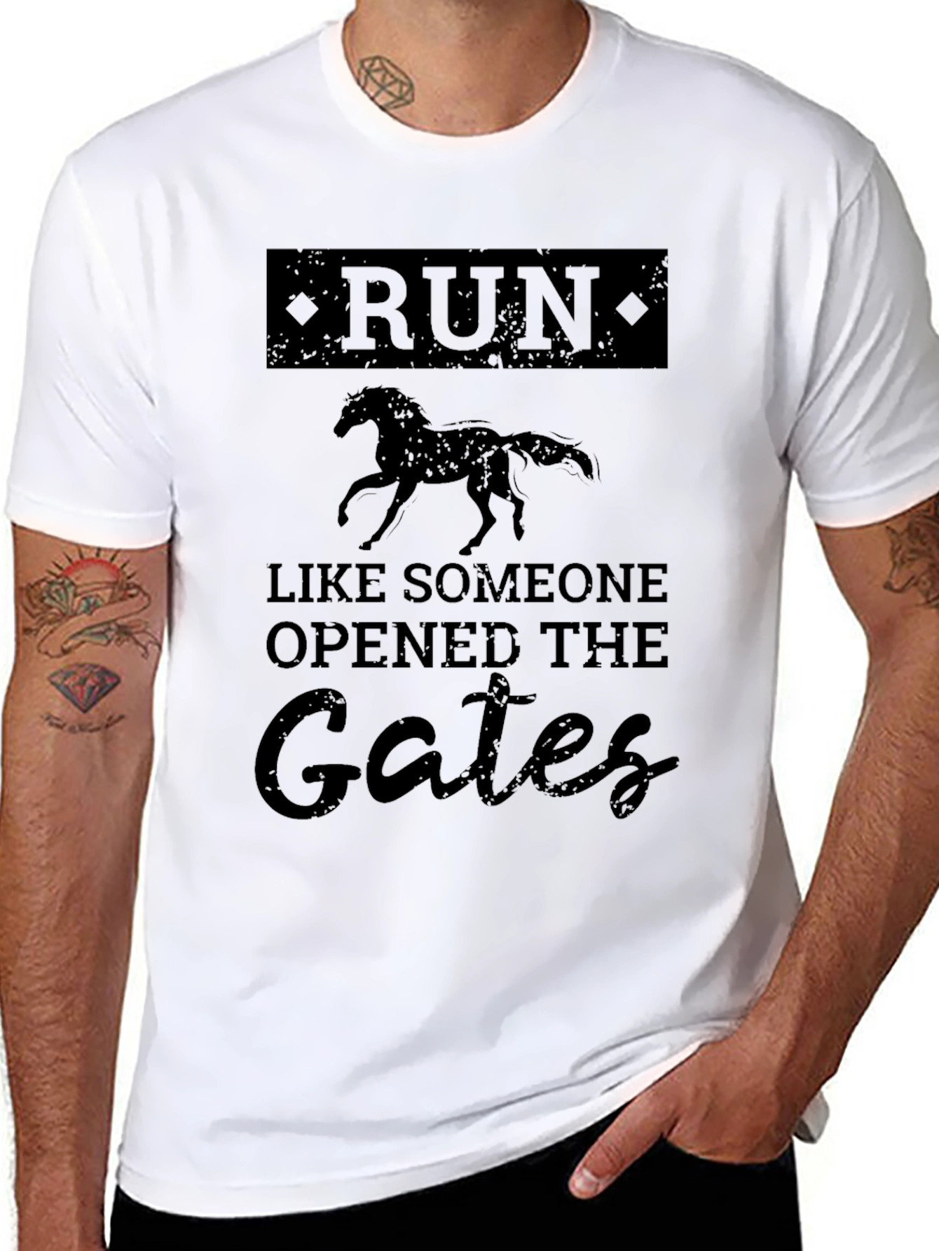 Run Like Someone Opened The Gates Horse T-Shirt