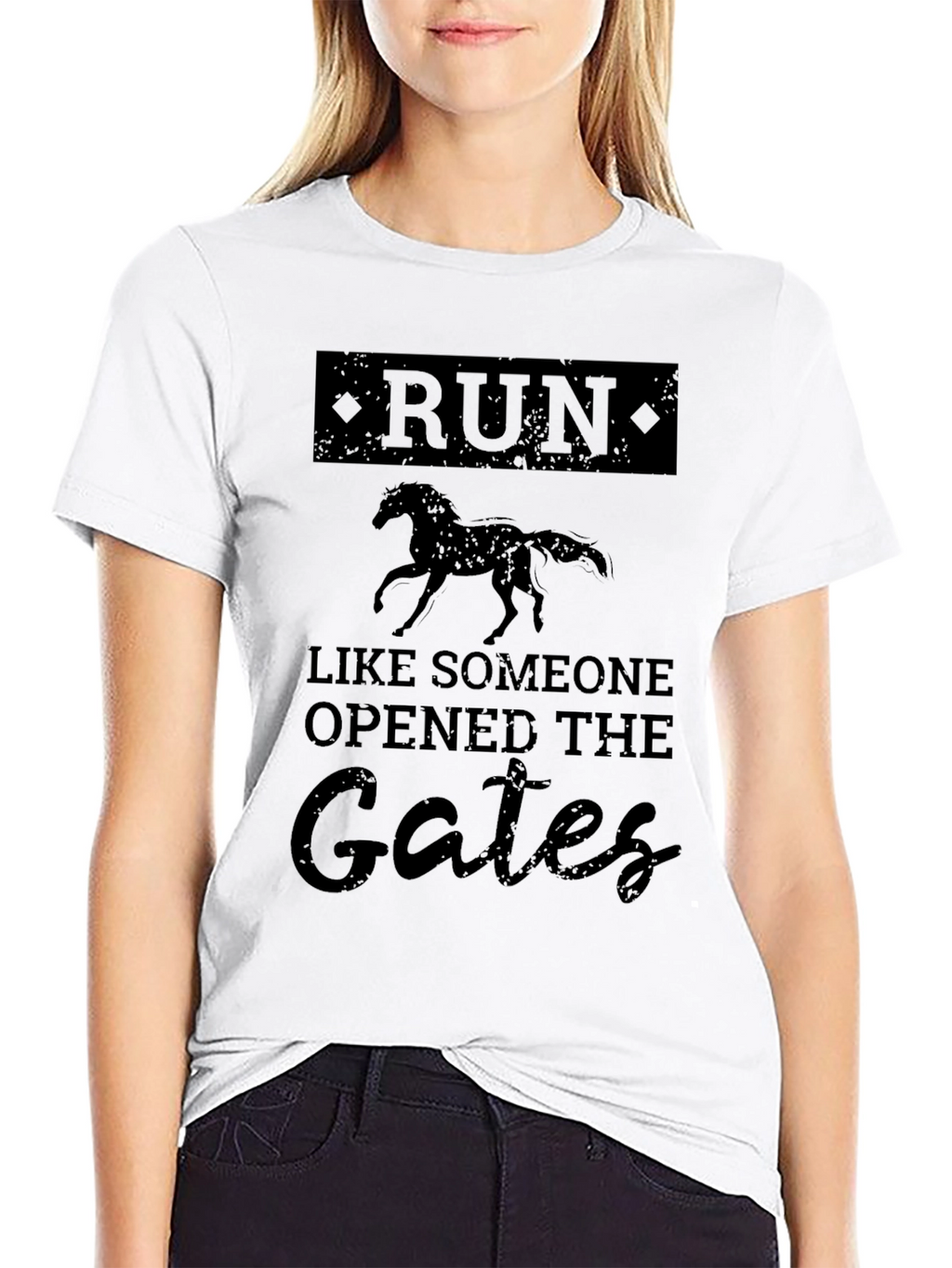 Run Like Someone Opened The Gates Horse T-Shirt