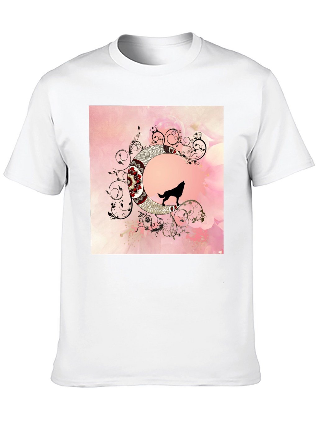 Wolf Moon Graphic Tee - Artistic Black T-Shirt