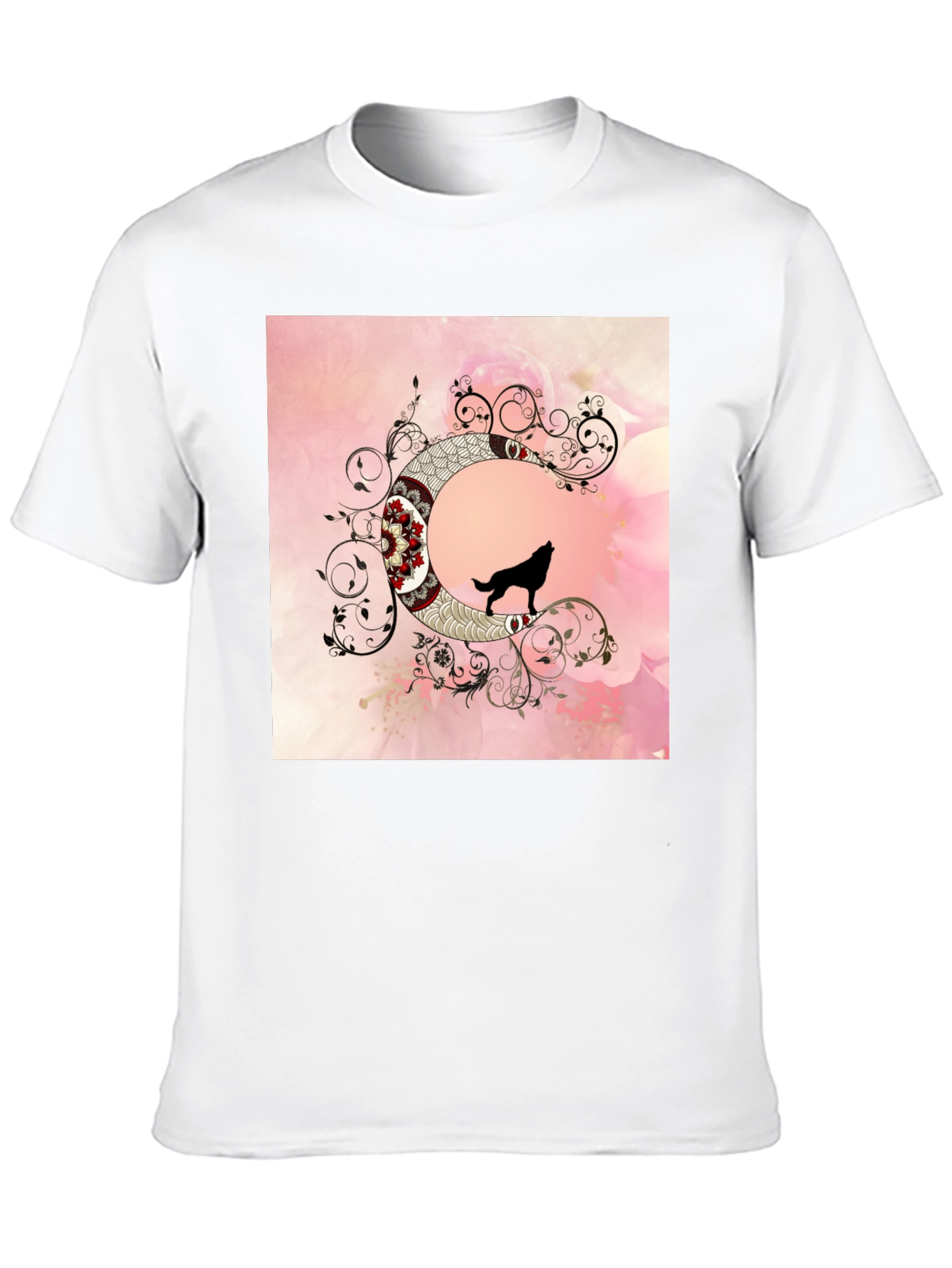 Wolf Moon Graphic Tee - Artistic Black T-Shirt