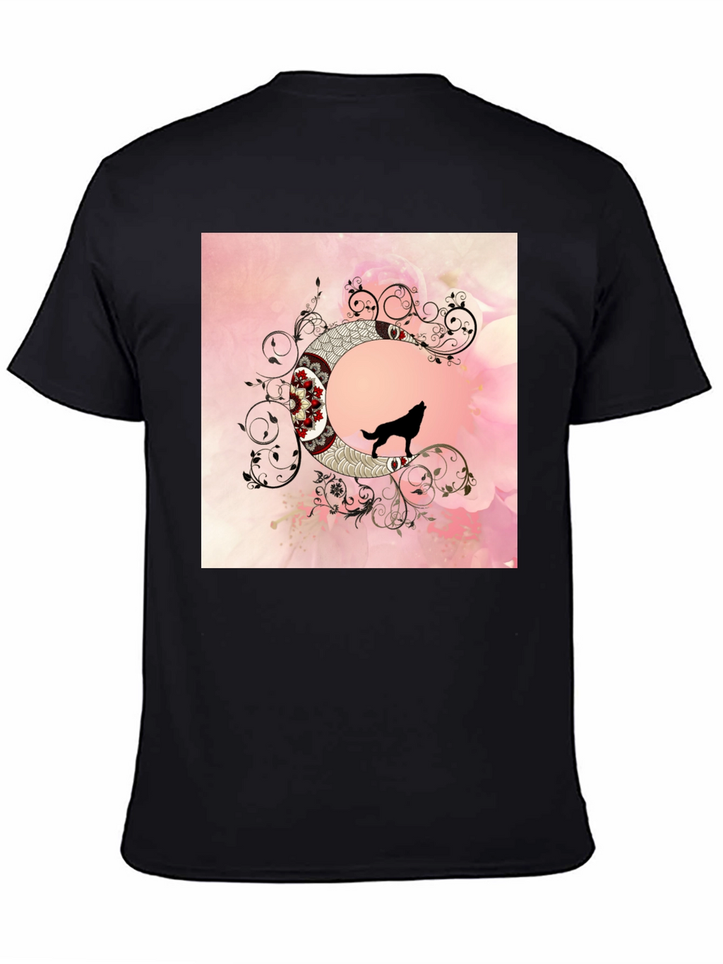Wolf Moon Graphic Tee - Artistic Black T-Shirt