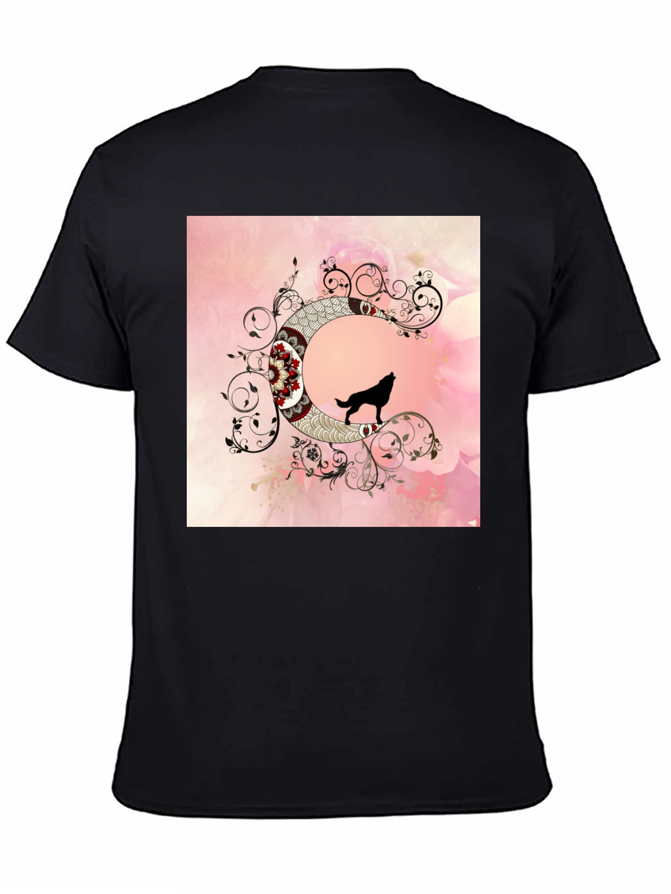 Wolf Moon Graphic Tee - Artistic Black T-Shirt