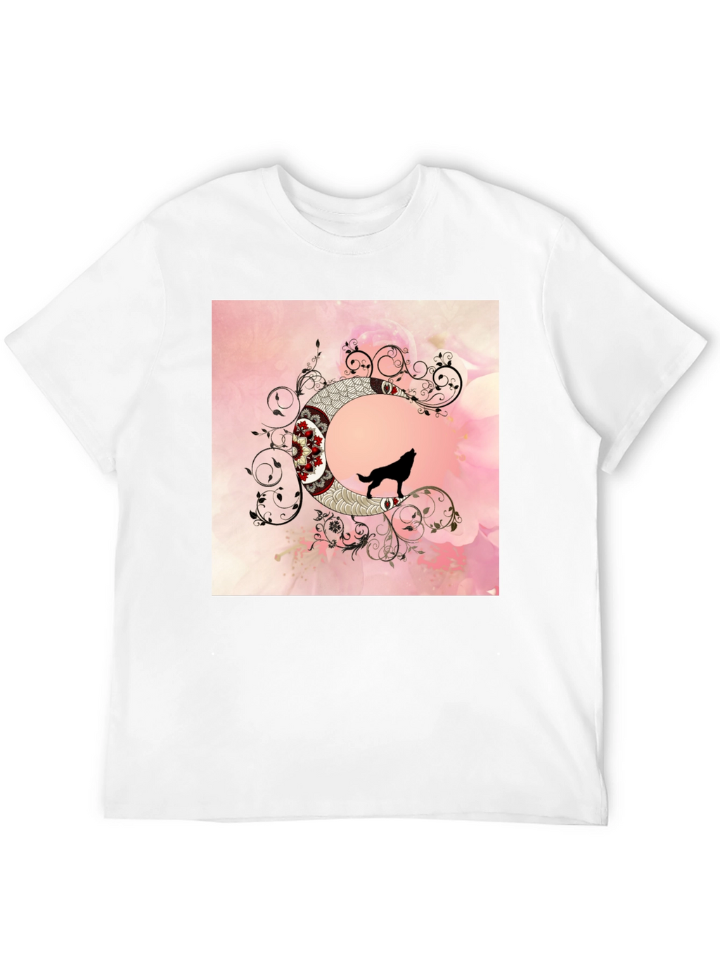 Wolf Moon Graphic Tee - Artistic Black T-Shirt