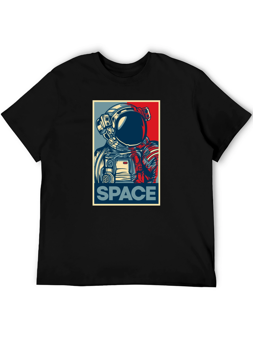 Space Astronaut Graphic Print Crew Neck T-Shirt