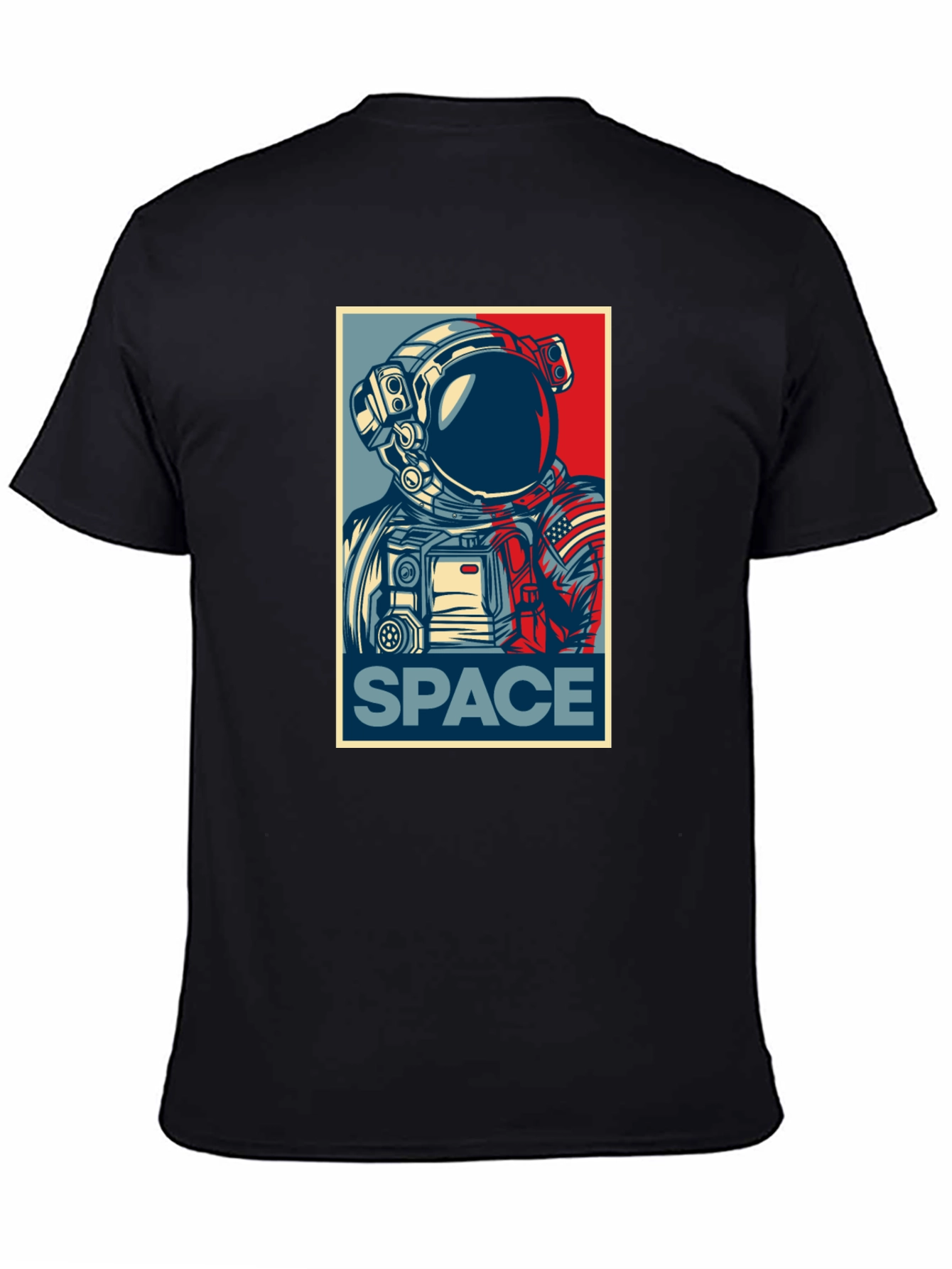 Space Astronaut Graphic Print Crew Neck T-Shirt