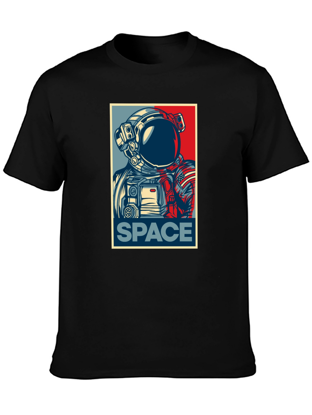 Space Astronaut Graphic Print Crew Neck T-Shirt
