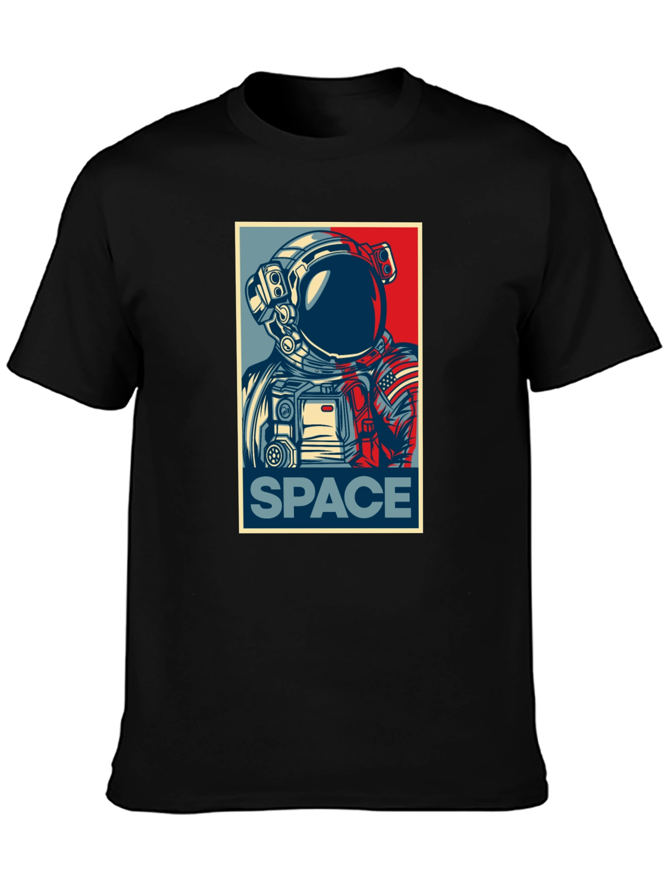 Space Astronaut Graphic Print Crew Neck T-Shirt