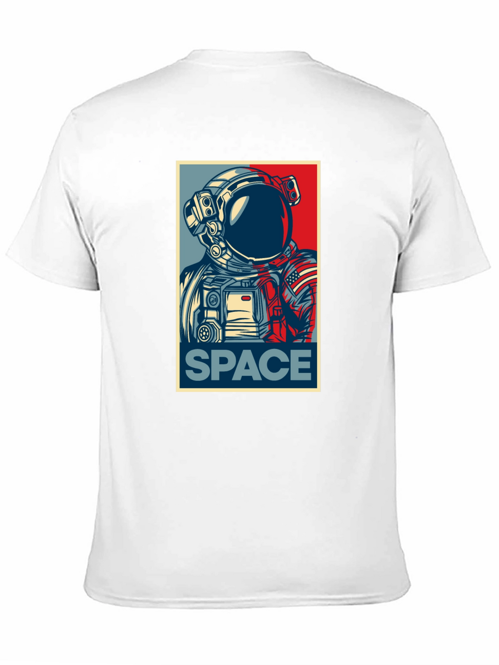 Space Astronaut Graphic Print Crew Neck T-Shirt