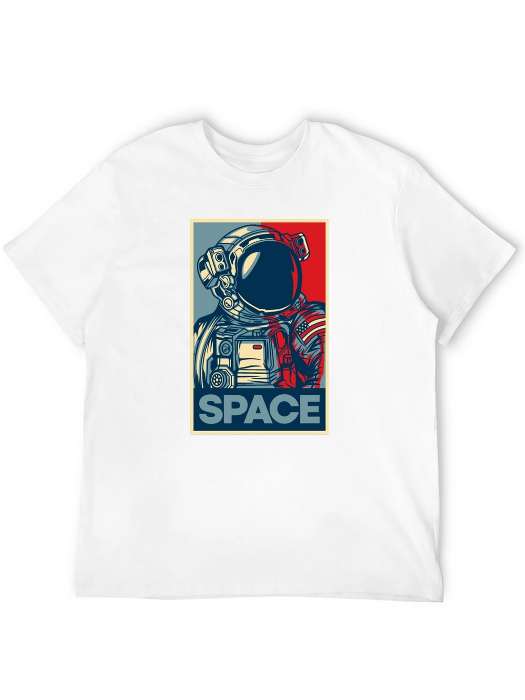 Space Astronaut Graphic Print Crew Neck T-Shirt