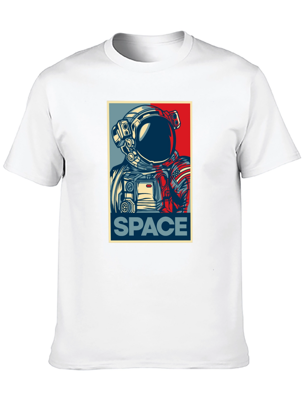 Space Astronaut Graphic Print Crew Neck T-Shirt