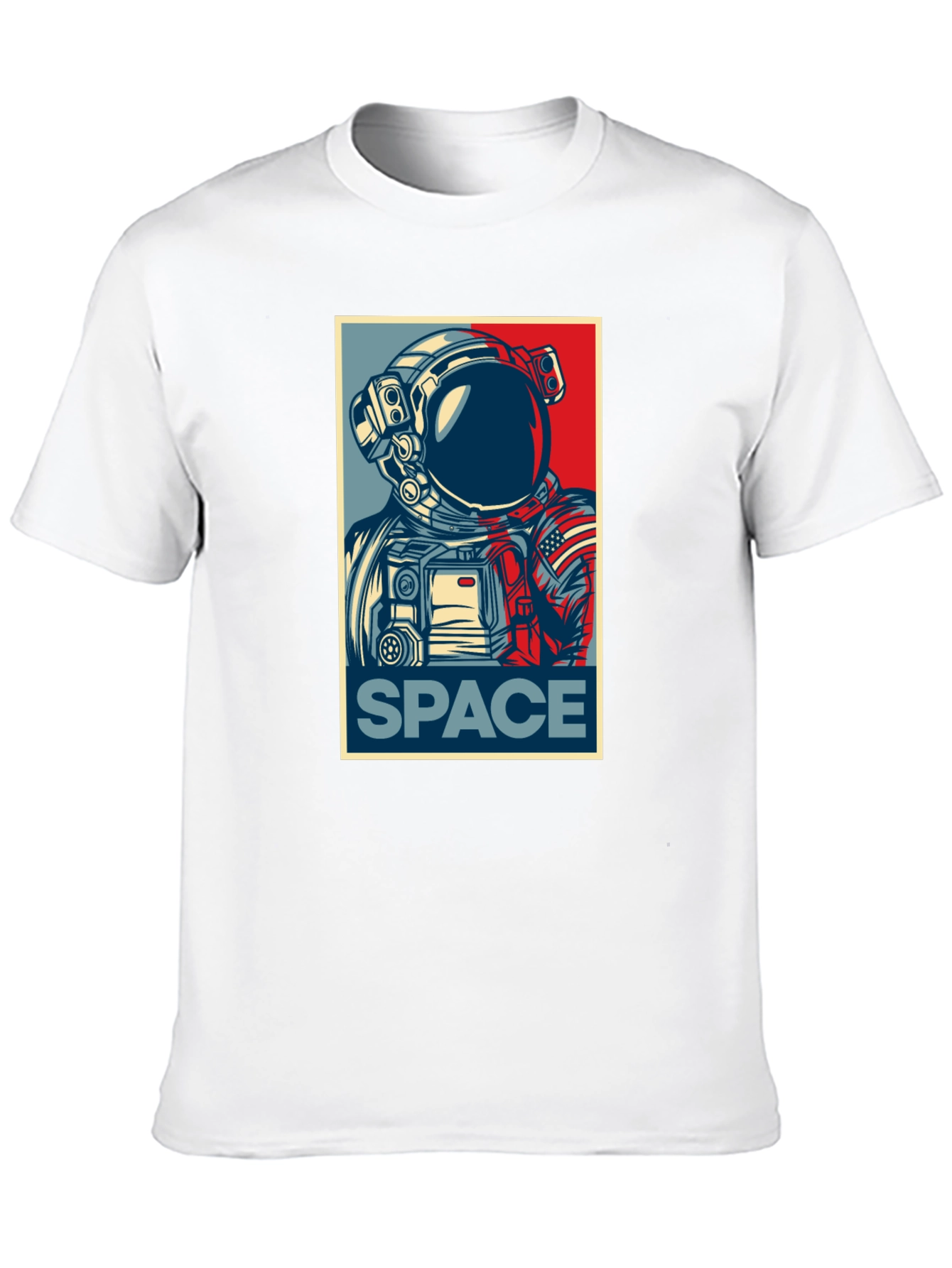 Space Astronaut Graphic Print Crew Neck T-Shirt