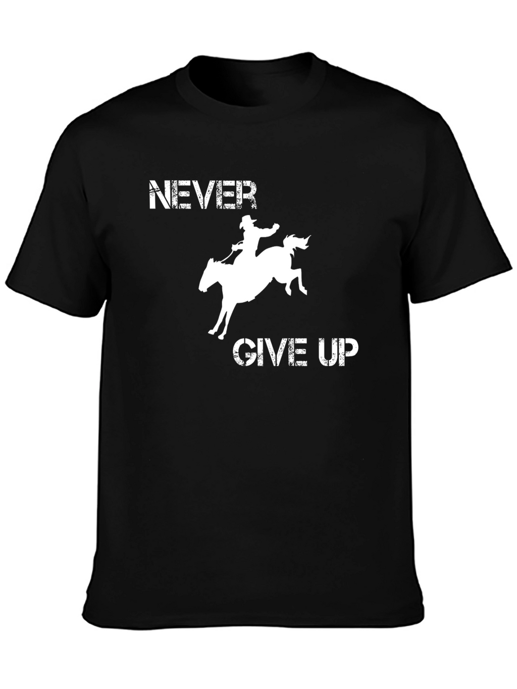 Never Give Up Rodeo T-Shirt - Black