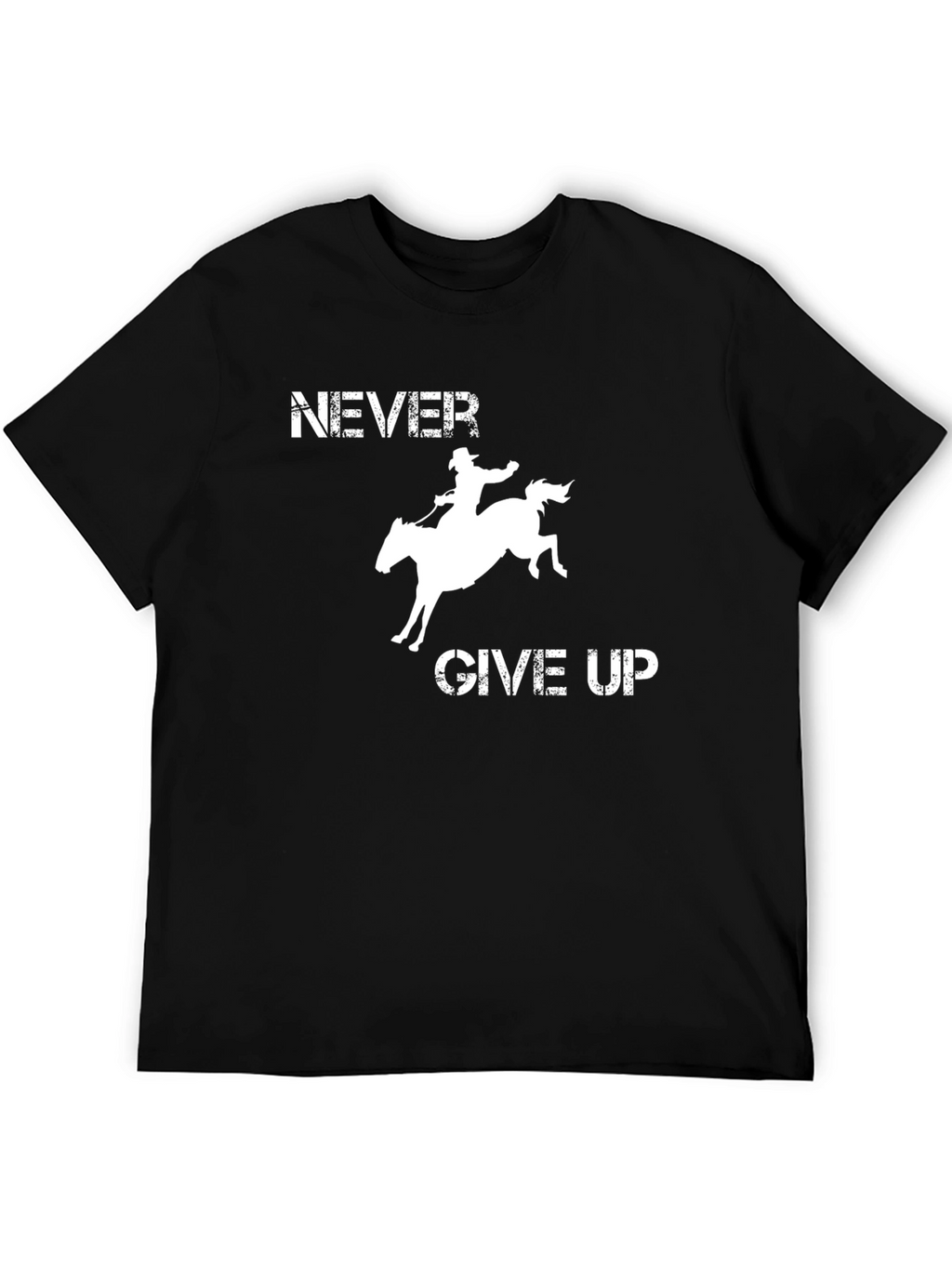 Never Give Up Rodeo T-Shirt - Black