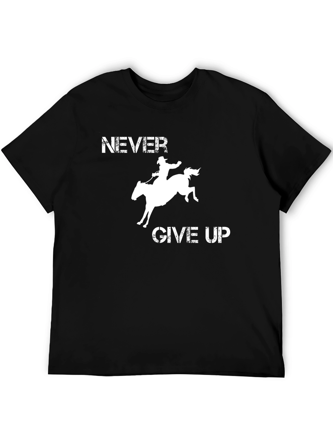 Never Give Up Rodeo T-Shirt - Black